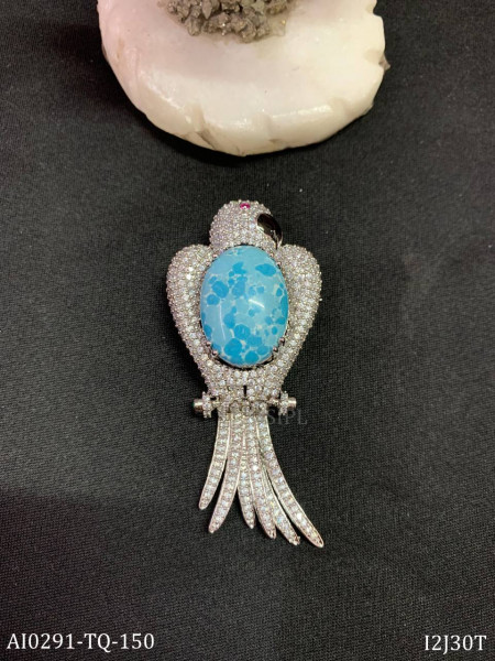 Parrot designer brooch