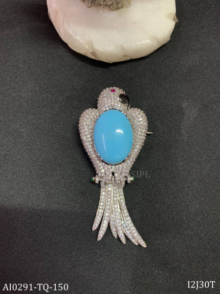Parrot designer brooch