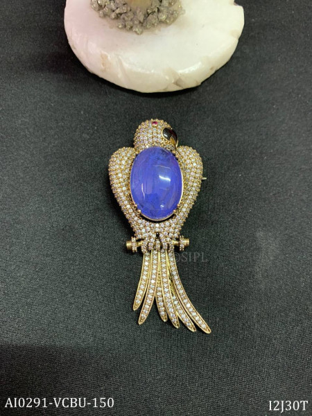 Parrot designer brooch