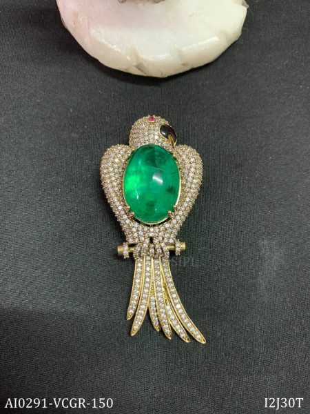 Parrot designer brooch