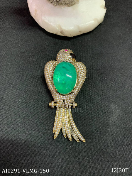 Parrot designer brooch