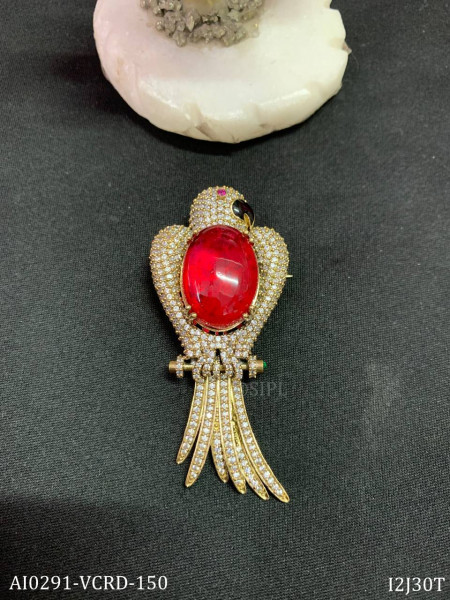Parrot designer brooch