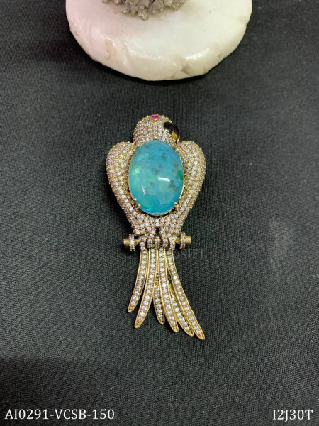 Parrot designer brooch