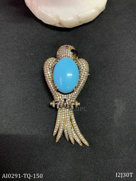 Parrot designer brooch