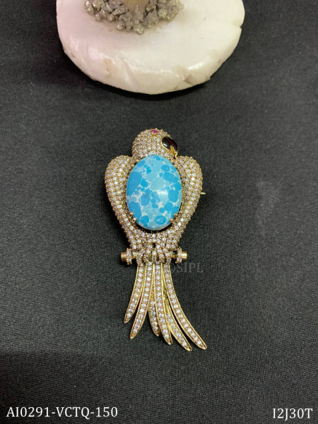 Parrot designer brooch