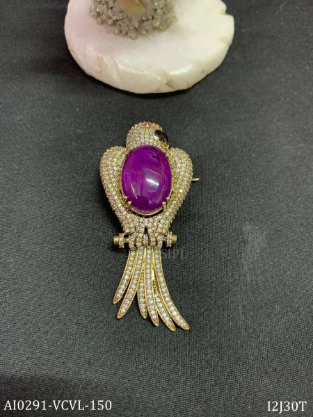 Parrot designer brooch