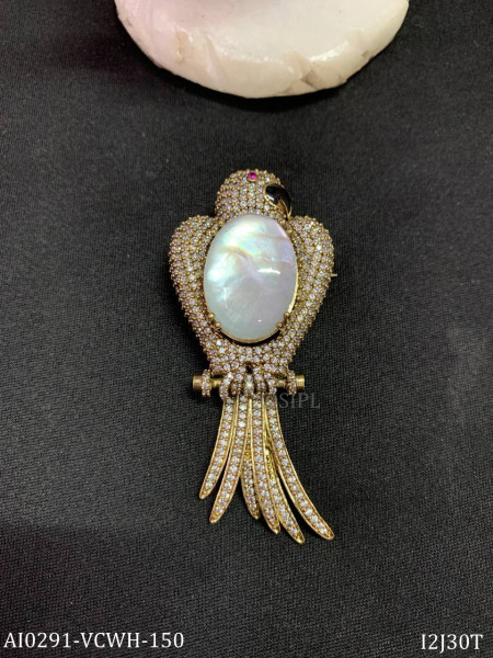 Parrot designer brooch