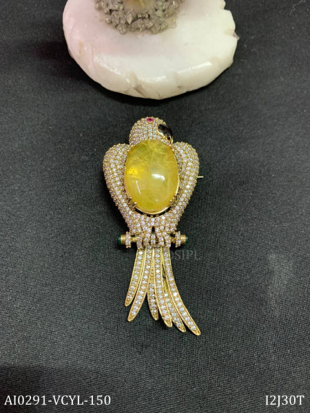Parrot designer brooch