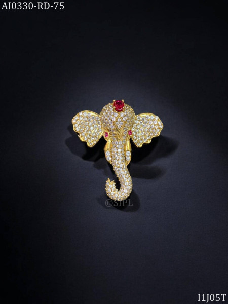 Luxury elephant brooch