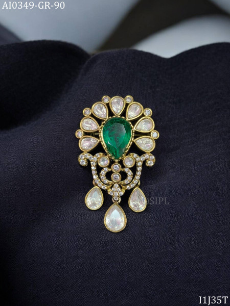 Beautiful Moissanite Polki Brooch