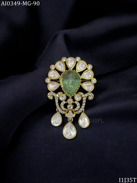 Beautiful Moissanite Polki Brooch