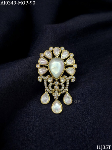 Beautiful Moissanite Polki Brooch