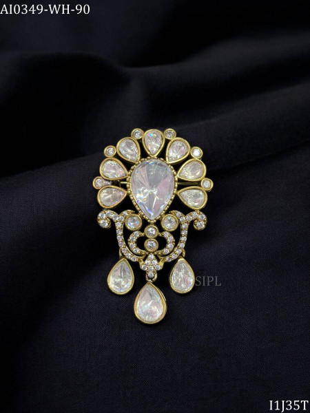 Beautiful Moissanite Polki Brooch