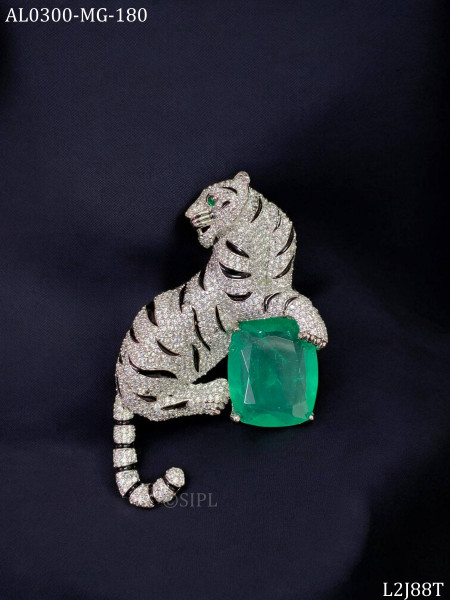 Designer tiger brooch