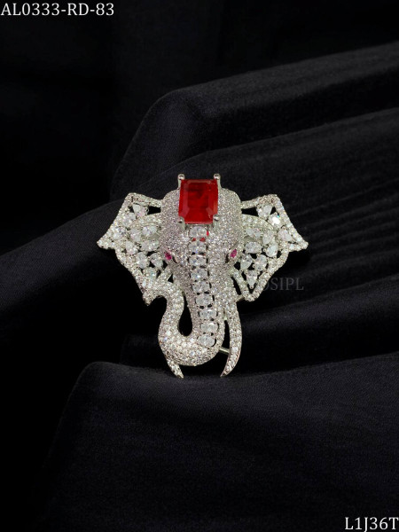 Sparkling elephant brooch