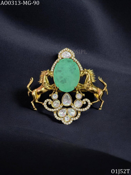 Beautiful moissanite horses brooch
