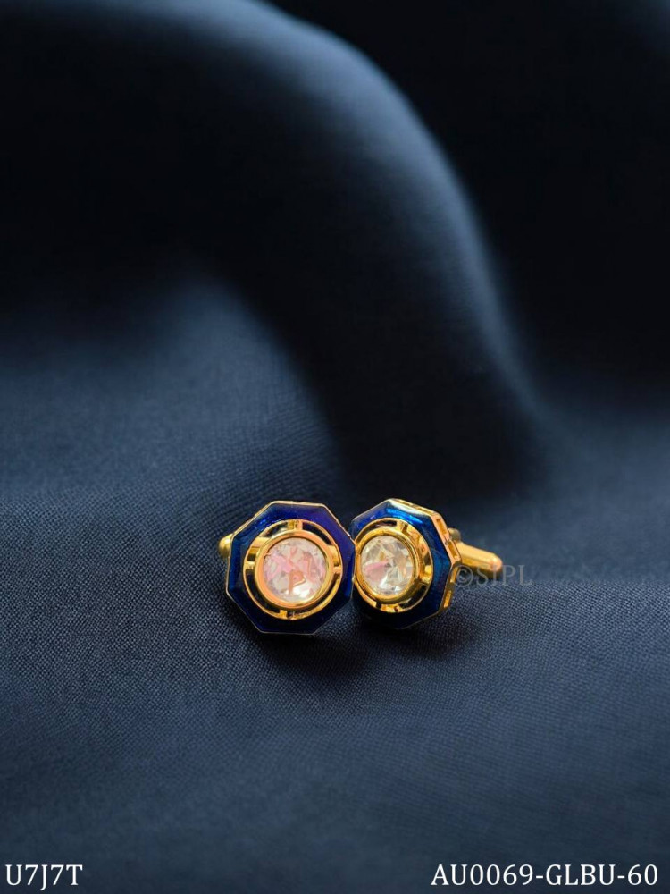 Image of Moissanite polki cufflinks