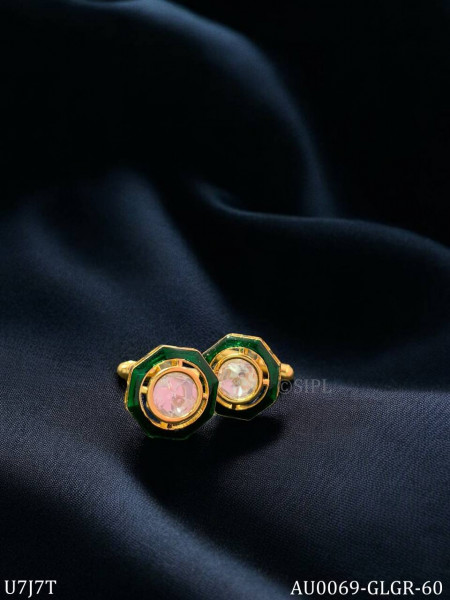 Moissanite polki cufflinks