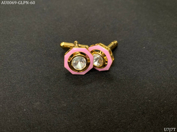 Moissanite polki cufflinks