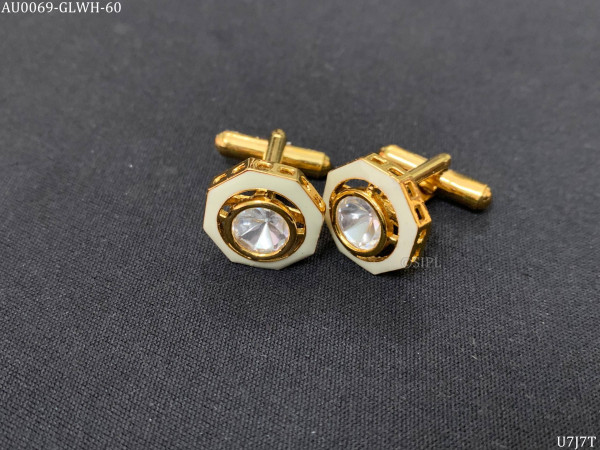 Moissanite polki cufflinks