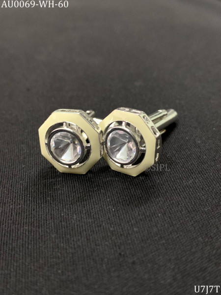 Moissanite polki cufflinks