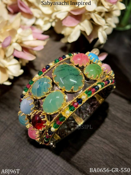 Natural stone openable bangle