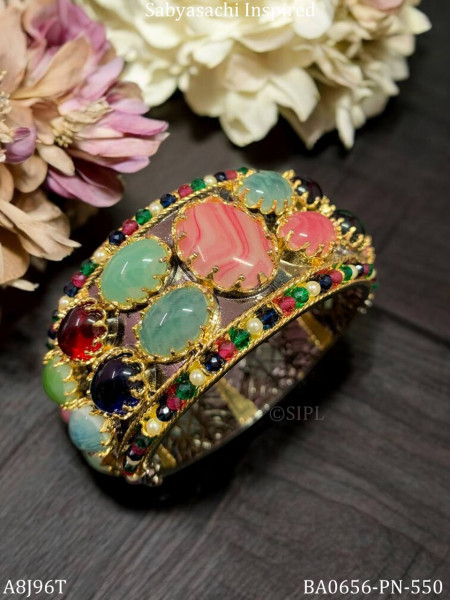 Natural stone openable bangle