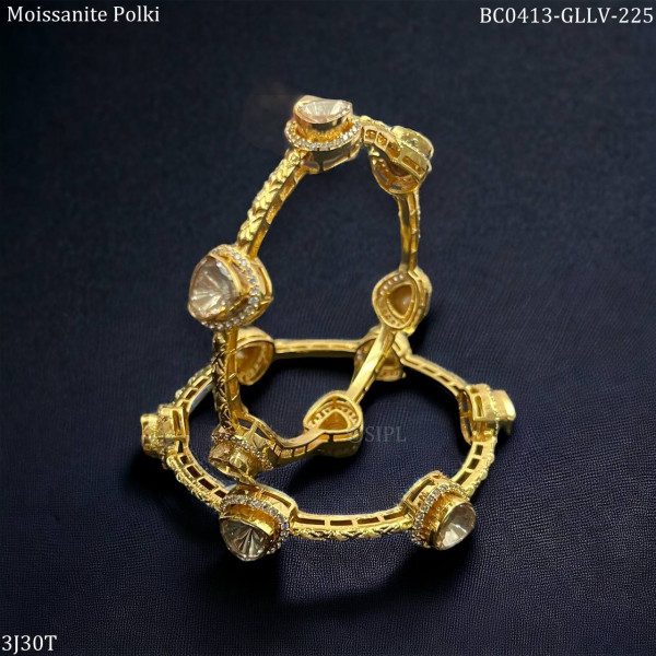 Golden plating moissanite openable bangles