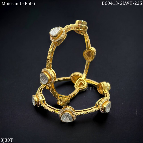 Golden plating moissanite openable bangles