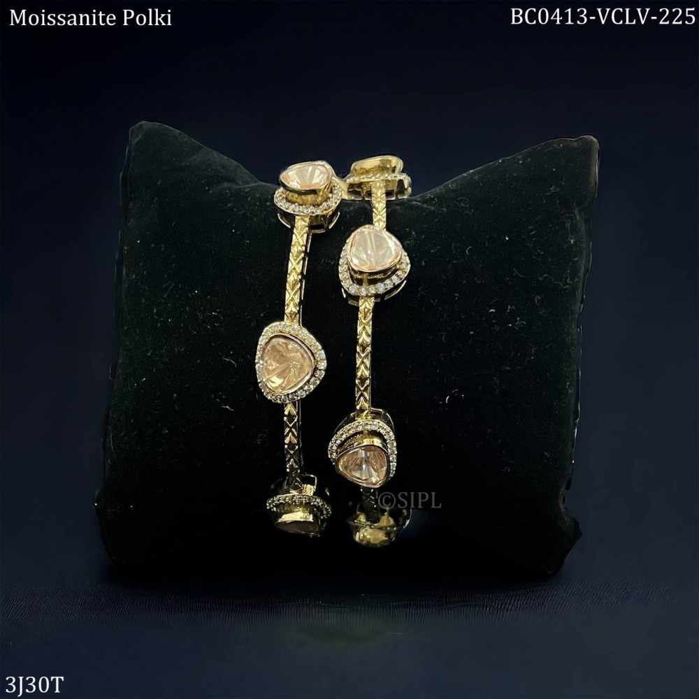 Image of Victorian plating moissanite openable bangles