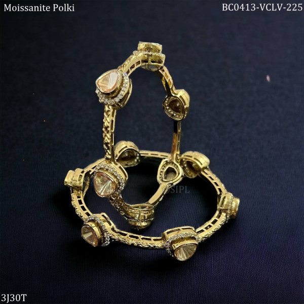Victorian plating moissanite openable bangles