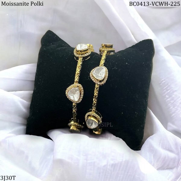 Victorian plating moissanite openable bangles