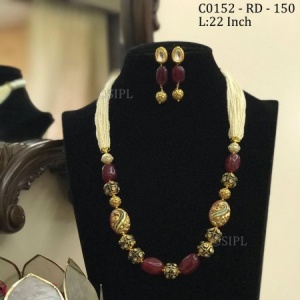 Hand Paint Monalisa Stone Mala Set