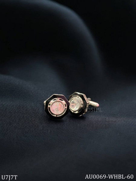 Moissanite polki cufflinks