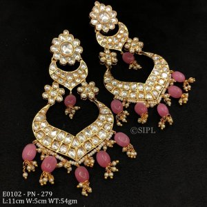 Classic Gold Tone Kundan Chandbali