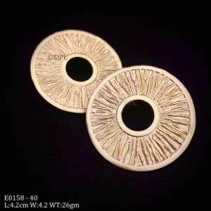 Amazing Hand Crafted Matte Gold Earring