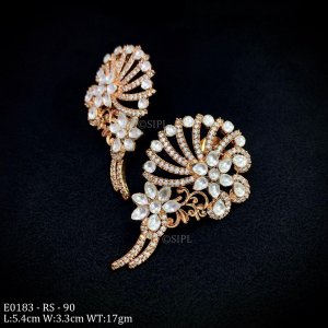 Beautiful floral design studded with american diamond earring