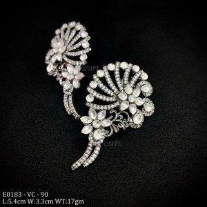 Beautiful floral design studded with american diamond earring