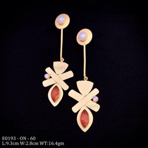 Classic Design Colored Stone Earring
