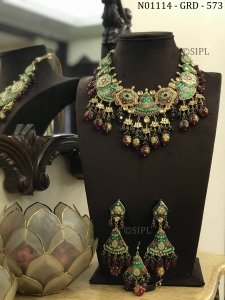 Antique Design Gold plated & Beautiful Pearl Designer Necklace Set