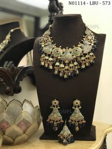 Antique Design Gold plated & Beautiful Pearl Designer Necklace Set