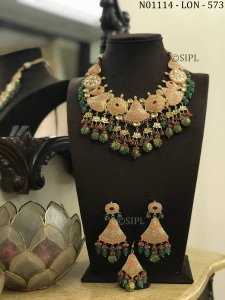 Antique Design Gold plated & Beautiful Pearl Designer Necklace Set