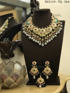 Antique Design Gold plated & Beautiful Pearl Designer Necklace Set