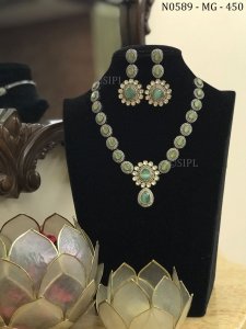 Amazing Design Colored Stone Necklace Set