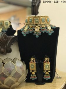Classic Carved Stone Necklace Set