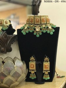 Classic Carved Stone Necklace Set