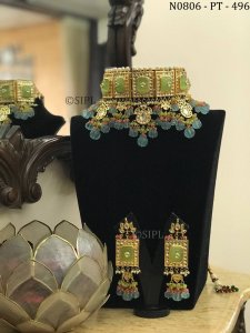 Classic Carved Stone Necklace Set