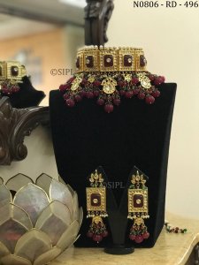 Classic Carved Stone Necklace Set