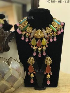 Contemporary Handmade Necklace With Temple Jewellery