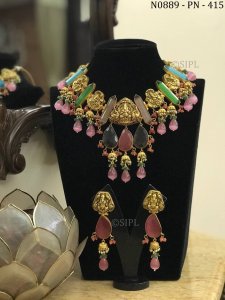 Contemporary Handmade Necklace With Temple Jewellery